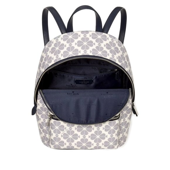 New Kate Spade Spade Flower Medium Backpack Signature Logo Navy Multi - Picture 5 of 5